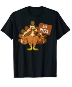 Turkey Eat Pizza Thanksgiving 2020 Funny Boys Girls Kids Gift T-Shirt