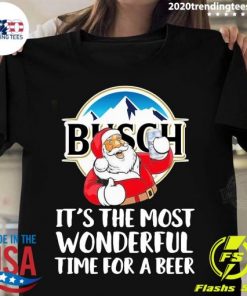 Busch Light It’s The Most Wonderful Time For A Beer Christmas Santa Shirt