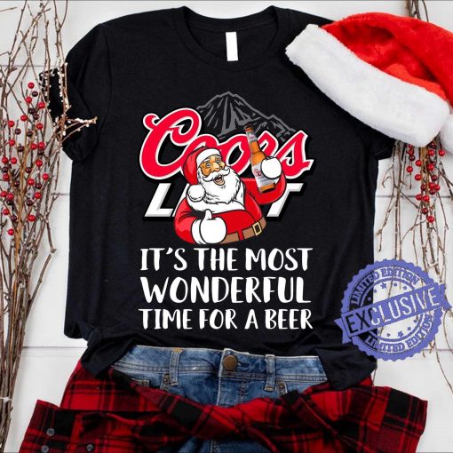 Coors Santa Christmas It’s The Most Wonderful Time For A Beer T-shirt