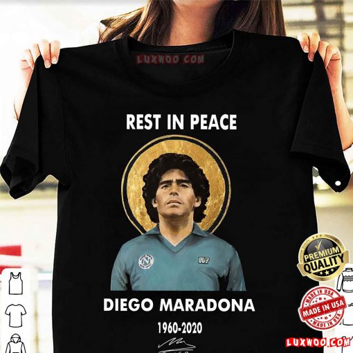 Diego Maradona Napoli T-shirt Rest In Peace 1960-2020 Soccer Legend