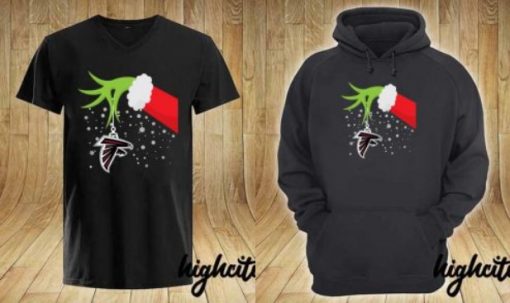 Official Grinch Hand Atlanta Falcons Merry Christmas T-Shirt