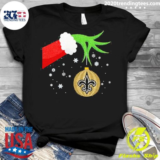 The Grinch Christmas Ornament New Orleans Saints Logo Shirt