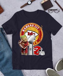 2021 Tshirt Kansas City Chiefs Star Wars Baby Groot Super Bowl LIV Champions NFL Football Team Fan Gift T-Shirt