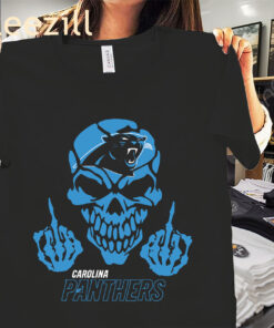 Carolina panthers football skull Tee shirt