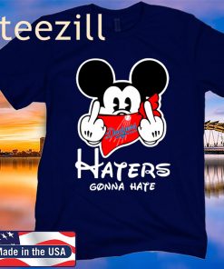 L.A Haters Gonna Hate Mickey Mouse Disney Baseball Tee Shirt
