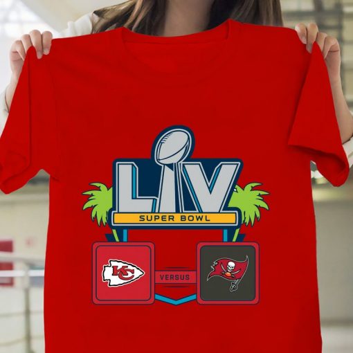 NFL Super Bowl LV 55 Kansas City Chiefs vs Tampa Bay Buccaneers Shirt, Chiefs Vs Buccaneers Football Tee Shirt Gift Fan, Gift For Men