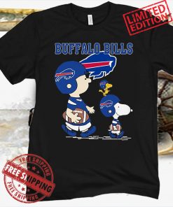 Snoopy Charlie Brown And Woodstock Buffalo Bills Fan Football Shirt