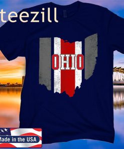 State of Ohio Columbus Striped Distressed Gift T-Shirt