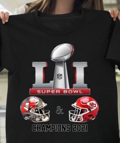 Tampa Bay Buccaneers Vs Kansas City Chiefs Super Bowl LV 2021 T-Shirt, Chiefs Vs Buccaneers Football Shirt Gift Fans