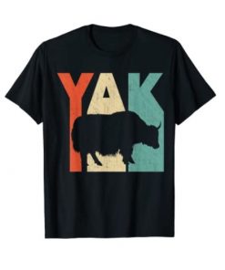 Vintage Retro Yak Silhouette Tee Shirt