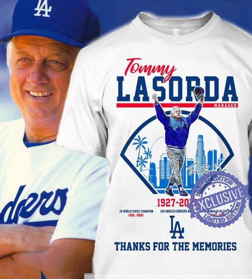 Tommy lasorda 1927 2021 thanks for the memories fans t-shirt