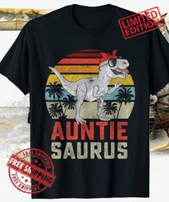 Auntiesaurus T Rex Dinosaur Auntie Saurus Family Matching Shirt