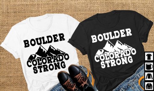 Boulder Colorado Strong, Support Boulder, Mountain design Short-Sleeve Unisex T-Shirt