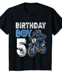 Gift Motocross MX 5th Gift 5 Year Birthday Party T-Shirt
