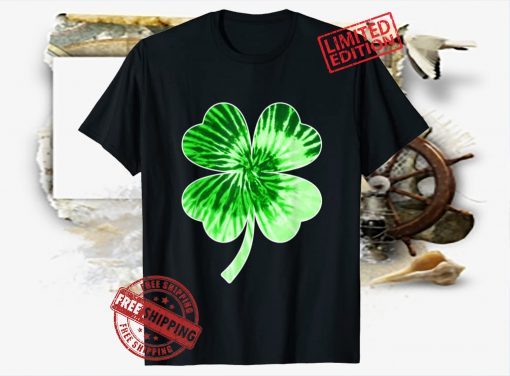 Nn Green Tie Dye Shamrock Four Leaf Clover Gift For Irish 2021 Shirt