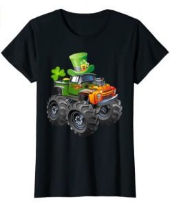 Saint Patricks Day for Monster Truck Lover Boy Shamrock Shirt