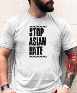 Stop Asian Hate Warning Tape American Pride Love AAPI T-Shirt