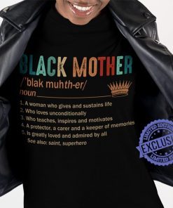 2021 Black mother nun 1 a woman who gives and sustains life 2 3 4 5 shirt