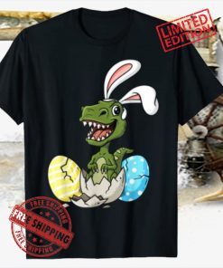 2021 Easter Day T Rex With Bunny Ears Eggs Funny Boys Girls Kids T-Shirt