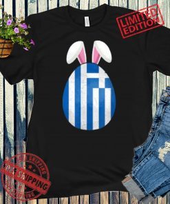 2021 Greece Flag Egg Bunny Ears Greek Easter Sunday Shirt