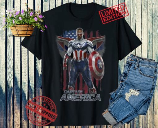 2021 Marvel Falcon Winter Soldier Captain America Flag Portrait T-Shirt