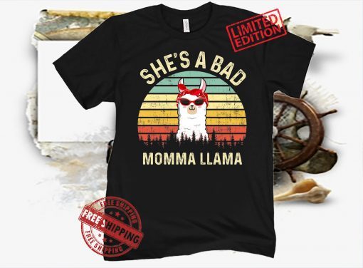 2021 She A Bad Momma Llama TShirt, Funny Llama Shirt, Llama Mom Shirt, Mama Llama Shirt, Mother's Day 2021 Shirt, Birthday Mom 2021 Shirt