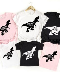 Dinosaur Family Shirts, Saurus Shirts, Family Matching T-shirts,Mama Saurus Shirt, Papa Saurus Shirt,Baby Saurus Matching family tee