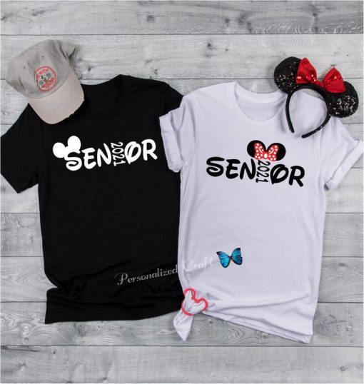 Disney SENIOR CLASS 2021, Mickey Mouse Minnie Mouse Inspired T-shirt, High School Grad Night, Senior 2021 Party Shirt, Senior Picture Tee