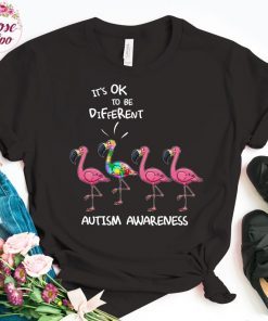 Flamingo 2021 T-Shirt It's Ok To Be Different Flamingo Autism Awareness T-shirt, Flamingo Autism Shirt