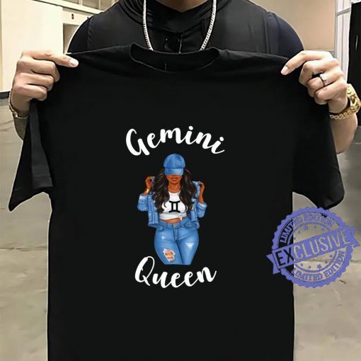 Gemini Queen Black Zodiac Birthday Shirt