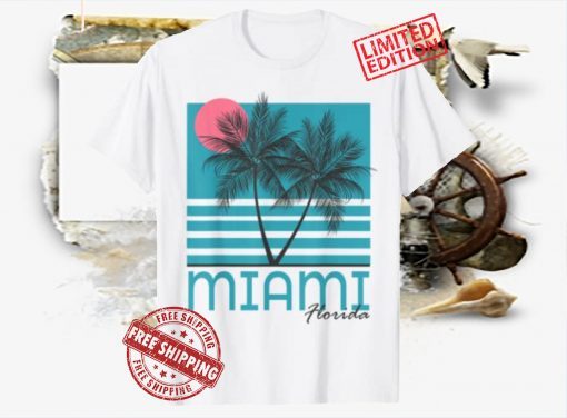 Miami Beach Florida T-Shirt Palm Trees Souvenirs