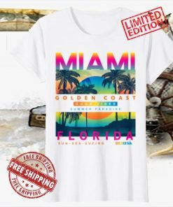 Miami Beach T-shirt, I Love Miami, Miami Graphic White T-Shirt