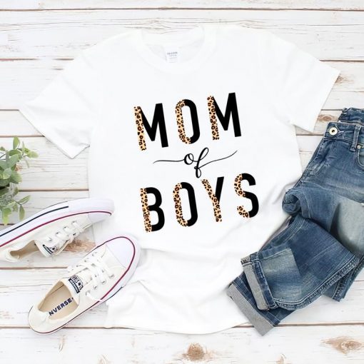Mom of Boys TShirt, Leopard Boy Mama TShirt, Gift For Mom, Mother of Boys, 2021 Mother’s Day Gifts