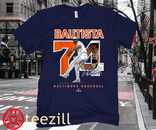 Number and Portrait Felix Bautista Baltimore Tee Shirt Felix Bautista Baseball