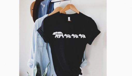 Personalized Mama Bear Shirt With Children's Names Gift Idea for Mom, Mothers Day Gift for Her, Mothers Day Present, Gift from Daughter Son