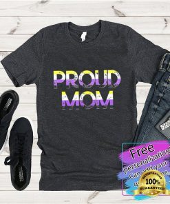 Proud Mom Nonbinary Pride Flag Shirt, LGBT Mother's Day 2021 Shirt