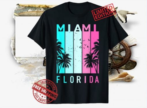 Retro Miami Florida Beach Souvenir Men Women Kids Shirt