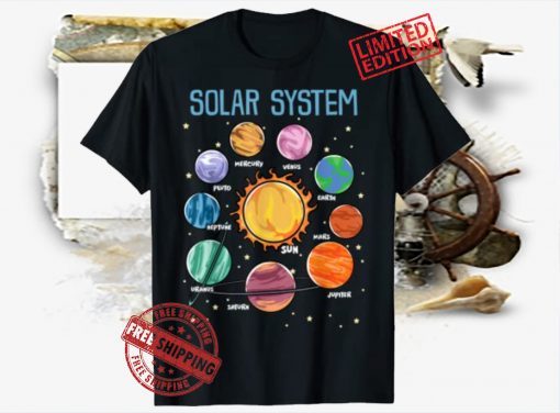 Solar System Planets Science Space Boys Girls STEM Kids T-Shirts