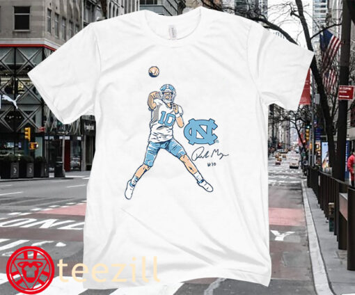 Drake Maye Superstar Pose UNC Football Tee Shirt