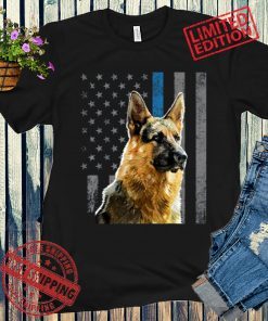 German Shepherd Police Dog Gift Flag Shirt