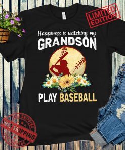 Happiness Is Watching My Grandson Play Baseball 2021 Tee Shirt