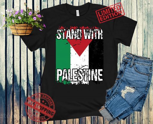 STAND WITH PALESTINE, Vintage Distressed PALESTINIAN FLAG T-Shirts