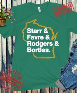 STARR, FAVRE, RODGERS AND BORTLES GB LIST SHIRT