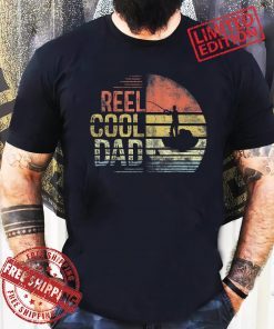 Vintage Retro Reel Cool Dad T Shirt Funny Joke Fishing