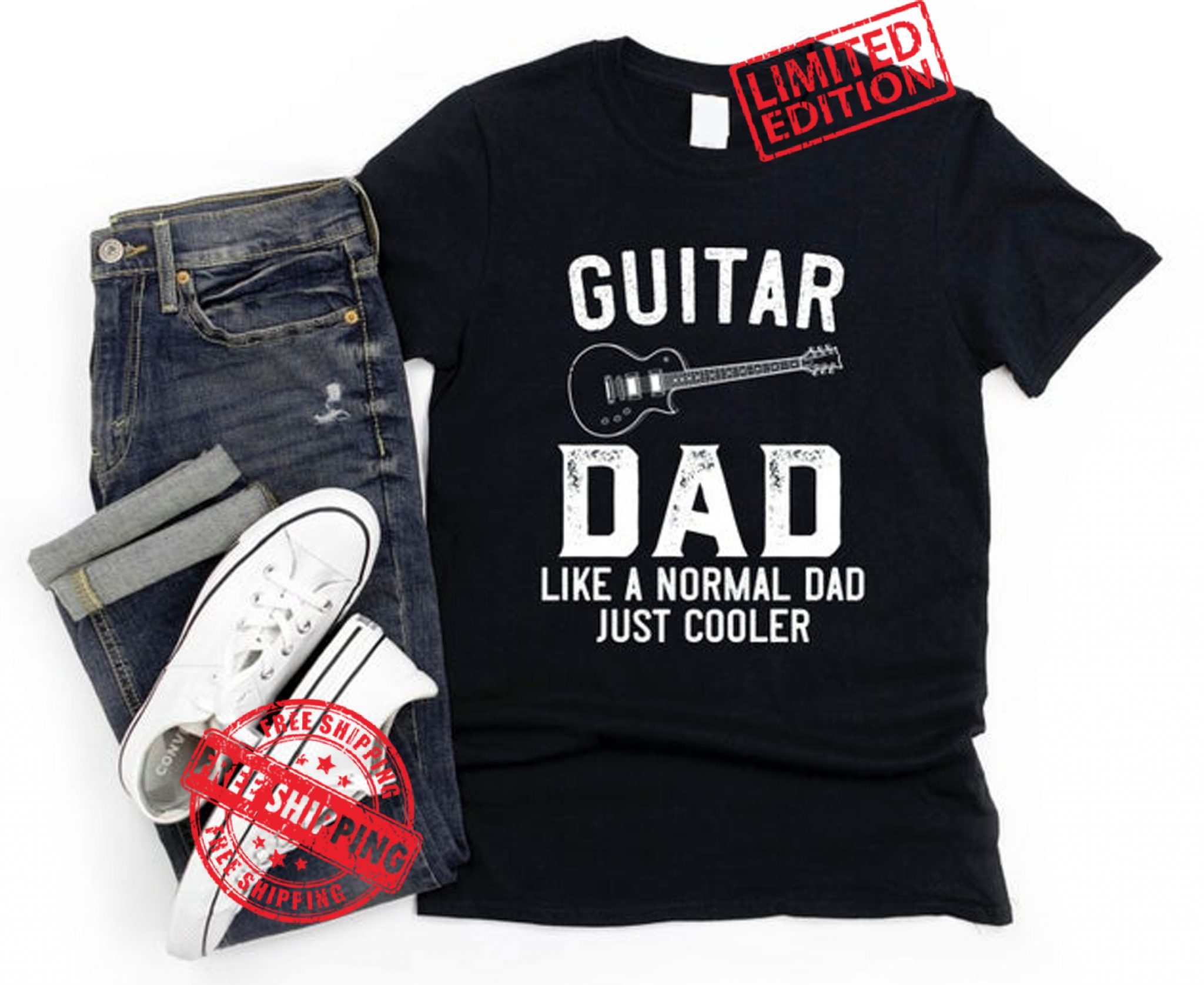 Dad Guitar Shirt Guitar Player Dad Gift, Guitar Dad Like A Normal Dad ...