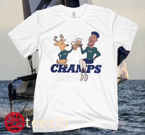 Milwaukee Bucks Cheers To The Deer Champs Tee Shirt