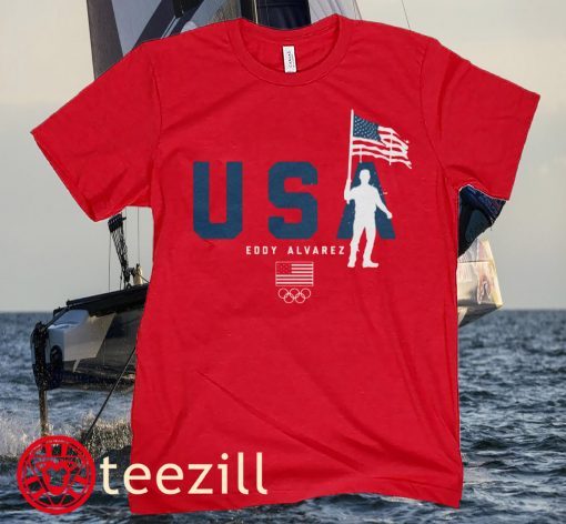 Officially Eddy Alvarez Flag Bearer Team USA Tee Shirt