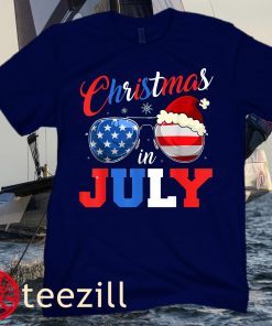 Premim Christmas in July Santa Hat Sunglasses Summer Celebration Shirts