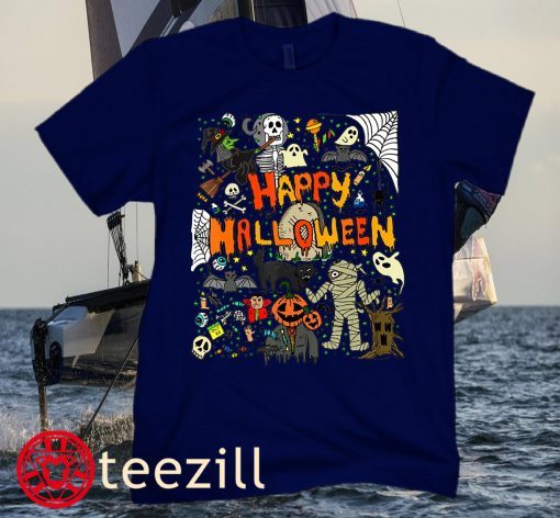 Retro Happy Halloween Scary Shirt