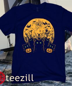 Black Cats Full Moon Halloween Animal Pet Men Women Kids Unisex Shirt